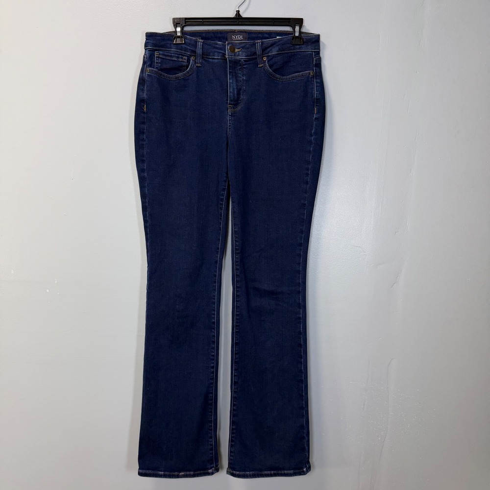 NYDJ Barbara Bootcut Jeans Dark Wash Blue Lift Tuck Denim Womens Size 8